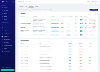 Alerts — Alert rules configuration and management