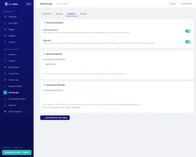 Endpoints — Endpoint protection and rate limiting configuration