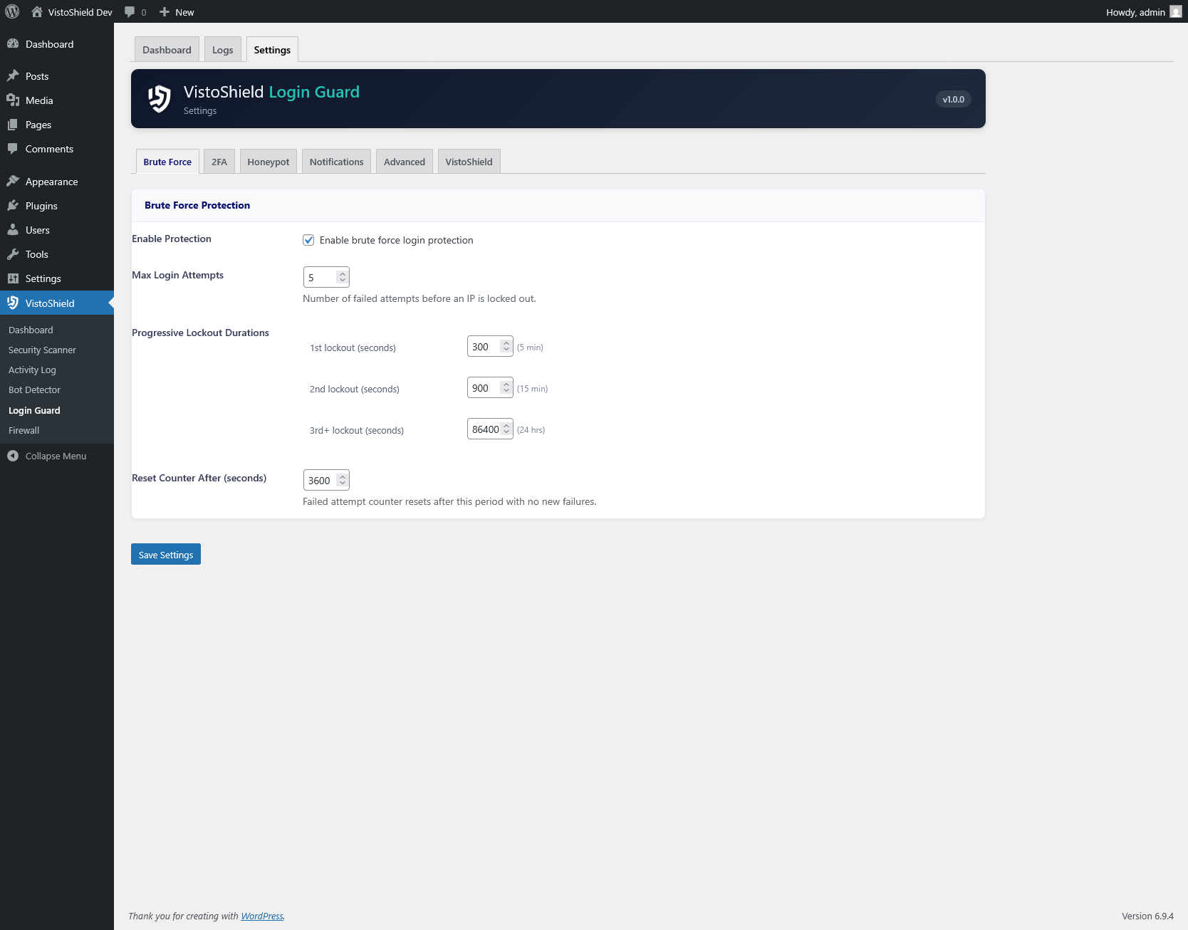 Two-factor authentication (TOTP) configuration
