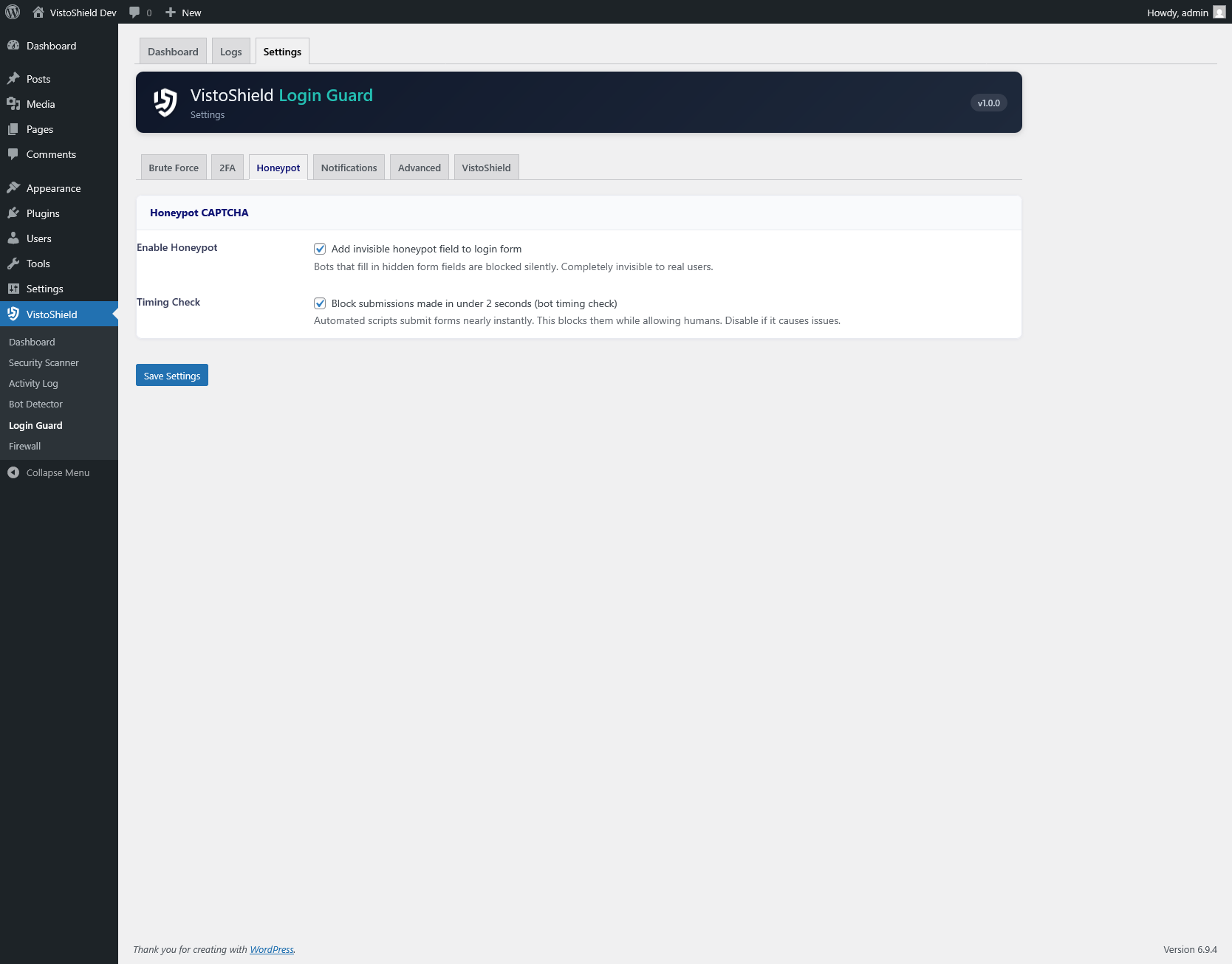 Login attempt logs with filtering