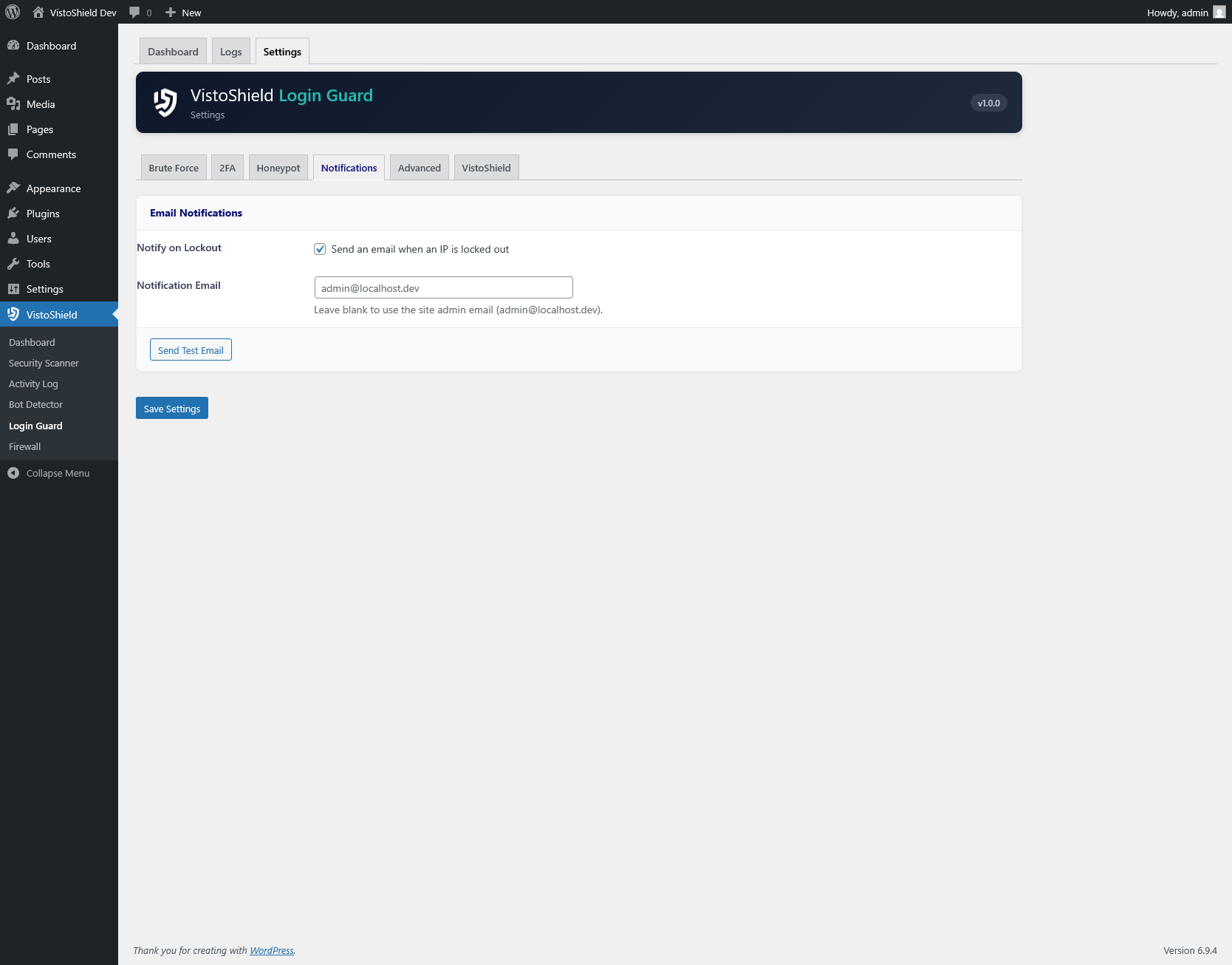 Login logs with IP and user agent details
