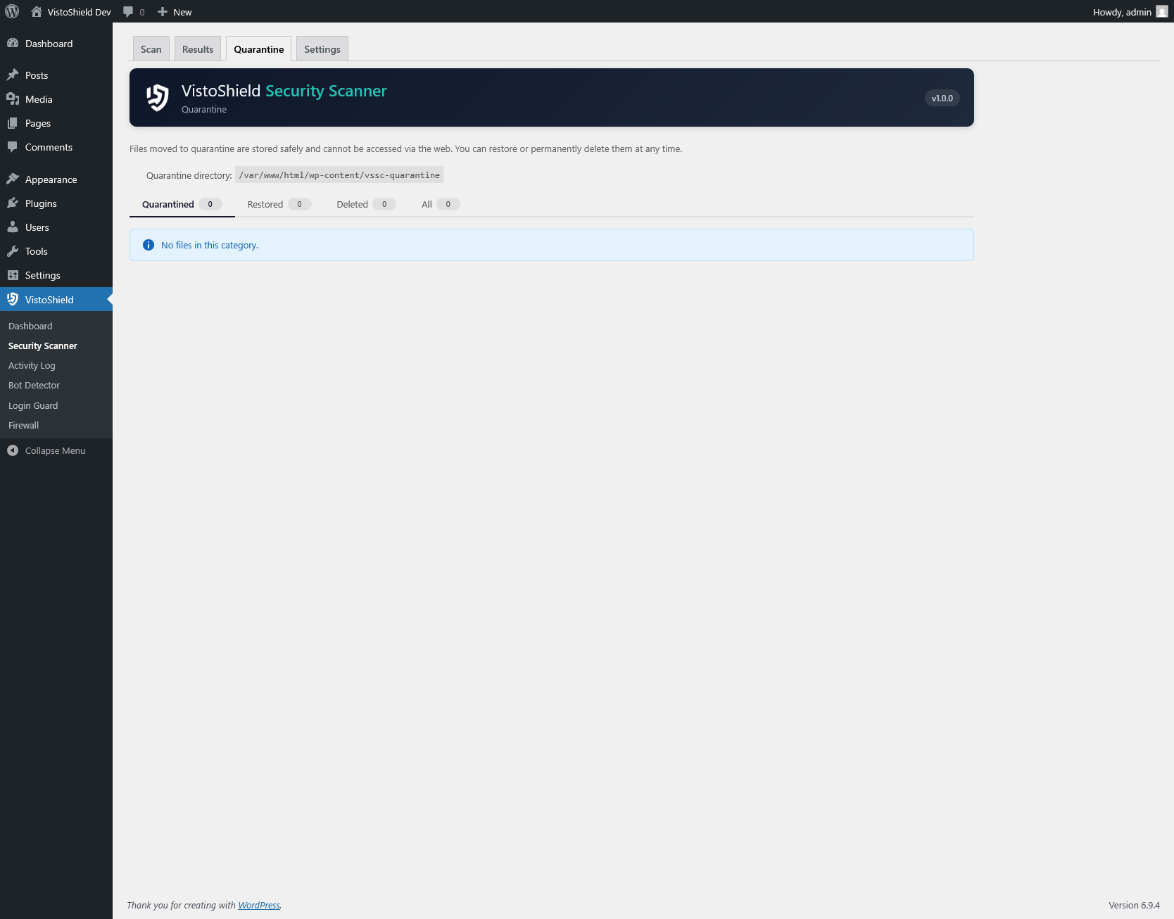 File quarantine management