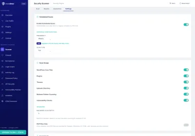 Settings — Scanner configuration and scheduling